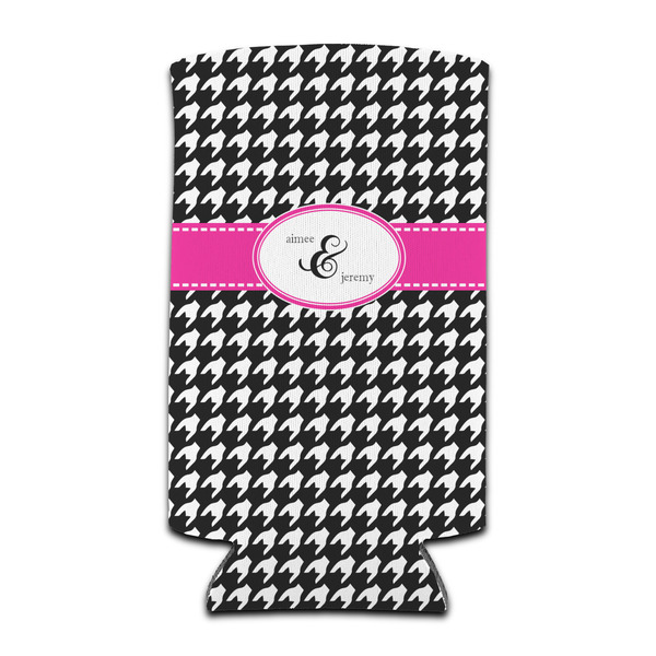 Houndstooth w/Pink Accent 12oz Tall Can Sleeve - Set of 4 - FRONT