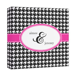 Houndstooth w/Pink Accent Canvas Print - 12x12 (Personalized)