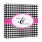 Houndstooth w/Pink Accent 12x12 - Canvas Print - Angled View