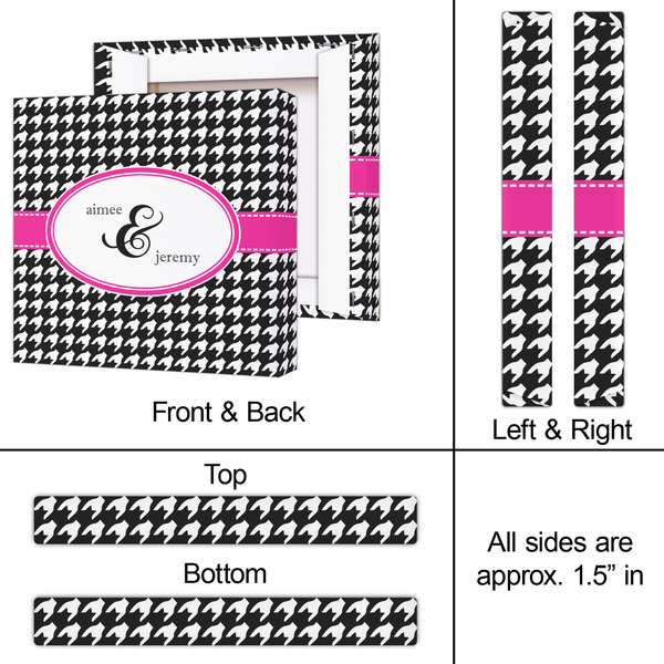 Houndstooth w/Pink Accent 12x12 - Canvas Print - Approval