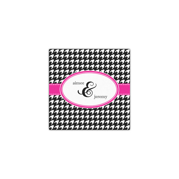 Houndstooth w/Pink Accent 12x12 - Canvas Print - Front View