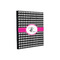 Houndstooth w/Pink Accent 12x12 Wood Print - Angle View