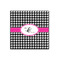 Houndstooth w/Pink Accent Wood Print - 12x12 (Personalized)