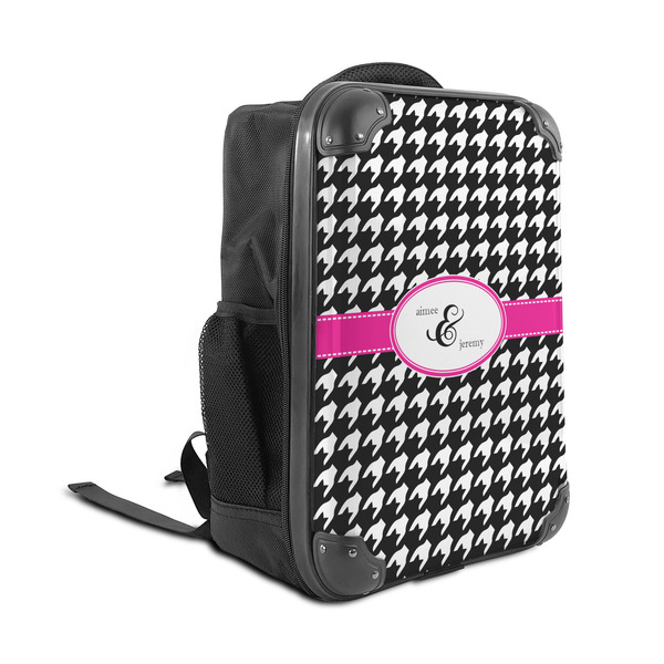 Houndstooth w/Pink Accent 15" Backpack - ANGLE VIEW