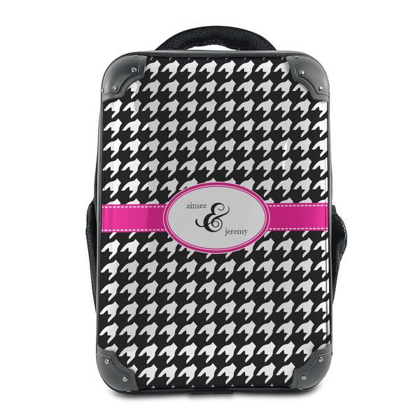 Custom Houndstooth w/Pink Accent 15" Hard Shell Backpack (Personalized)