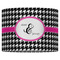 Houndstooth w/Pink Accent 16" Drum Lampshade - FRONT (Fabric)