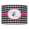 Houndstooth w/Pink Accent 16" Drum Lampshade - FRONT (Poly Film)
