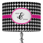 Houndstooth w/Pink Accent 16" Drum Lamp Shade - Fabric (Personalized)