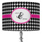 Houndstooth w/Pink Accent 16" Drum Lampshade - ON STAND (Fabric)