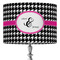 Houndstooth w/Pink Accent 16" Drum Lamp Shade - Fabric (Personalized)