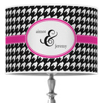 Houndstooth w/Pink Accent Drum Lamp Shade (Personalized)