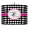 Houndstooth w/Pink Accent 16" Drum Lampshade - PENDANT (Fabric)