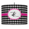 Houndstooth w/Pink Accent 16" Drum Pendant Lamp - Fabric (Personalized)