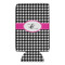Houndstooth w/Pink Accent 16oz Can Sleeve - Set of 4 - FRONT