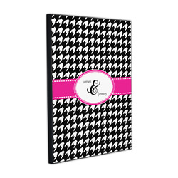 Houndstooth w/Pink Accent Wood Prints (Personalized)