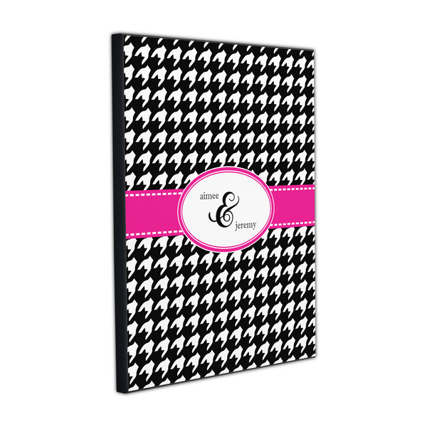 Houndstooth w/Pink Accent 16x20 Wood Print - Angle View