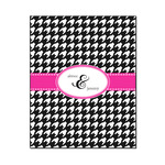 Houndstooth w/Pink Accent Wood Print - 16x20 (Personalized)