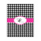 Houndstooth w/Pink Accent Wood Print - 16x20 (Personalized)