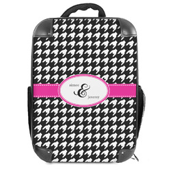 Houndstooth w/Pink Accent Hard Shell Backpack (Personalized)