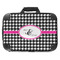 Houndstooth w/Pink Accent 18" Laptop Briefcase - FRONT