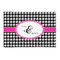 Houndstooth w/Pink Accent 2' x 3' Indoor Area Rug (Personalized)