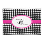 Houndstooth w/Pink Accent Patio Rug (Personalized)