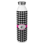 Houndstooth w/Pink Accent 20oz Stainless Steel Water Bottle - Full Print (Personalized)