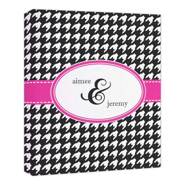 Custom Houndstooth w/Pink Accent Canvas Print - 20x24 (Personalized)