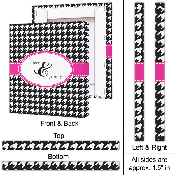 Houndstooth w/Pink Accent 20x24 - Canvas Print - Approval