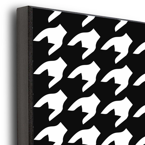 Houndstooth w/Pink Accent 20x24 Wood Print - Closeup