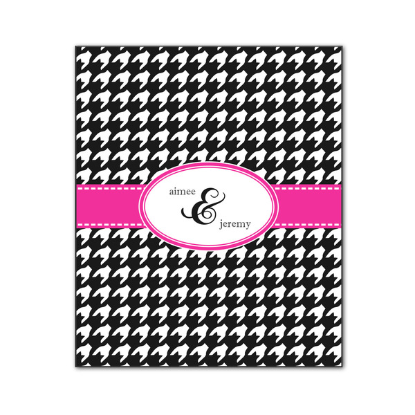 Custom Houndstooth w/Pink Accent Wood Print - 20x24 (Personalized)