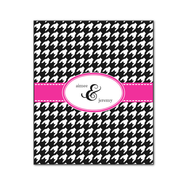 Custom Houndstooth w/Pink Accent Wood Print - 20x24 (Personalized)