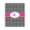 Houndstooth w/Pink Accent Wood Print - 20x24 (Personalized)