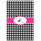 Houndstooth w/Pink Accent Wood Print - 20x30 (Personalized)