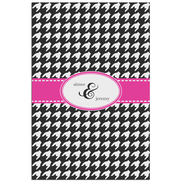 Custom Houndstooth w/Pink Accent Poster - Matte - 24x36 (Personalized)