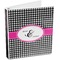 Houndstooth w/Pink Accent 3-Ring Binder 3/4 - Main