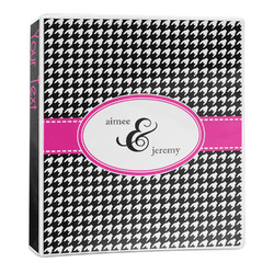 Houndstooth w/Pink Accent 3-Ring Binder - 1 inch (Personalized)