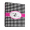 Houndstooth w/Pink Accent 3 Ring Binders - Full Wrap - 1" - FRONT