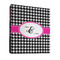 Houndstooth w/Pink Accent 3 Ring Binder - Full Wrap - 1" (Personalized)