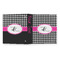 Houndstooth w/Pink Accent 3 Ring Binders - Full Wrap - 1" - OPEN OUTSIDE