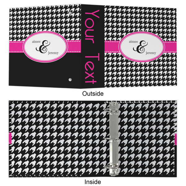 Houndstooth w/Pink Accent 3 Ring Binders - Full Wrap - 2" - APPROVAL