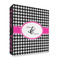Houndstooth w/Pink Accent 3 Ring Binders - Full Wrap - 2" - FRONT