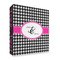 Houndstooth w/Pink Accent 3 Ring Binder - Full Wrap - 2" (Personalized)