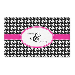 Houndstooth w/Pink Accent 3' x 5' Indoor Area Rug (Personalized)