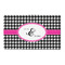 Houndstooth w/Pink Accent 3'x5' Patio Rug - Front/Main