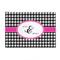 Houndstooth w/Pink Accent 4'x6' Indoor Area Rugs - Main