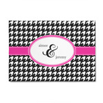 Houndstooth w/Pink Accent 4' x 6' Patio Rug (Personalized)