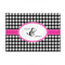 Houndstooth w/Pink Accent 4'x6' Patio Rug - Front/Main