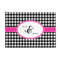 Houndstooth w/Pink Accent 4' x 6' Patio Rug (Personalized)