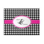 Houndstooth w/Pink Accent Area Rug (Personalized)
